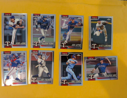 2026 Topps Chrome Texas Rangers team set - 8 cards