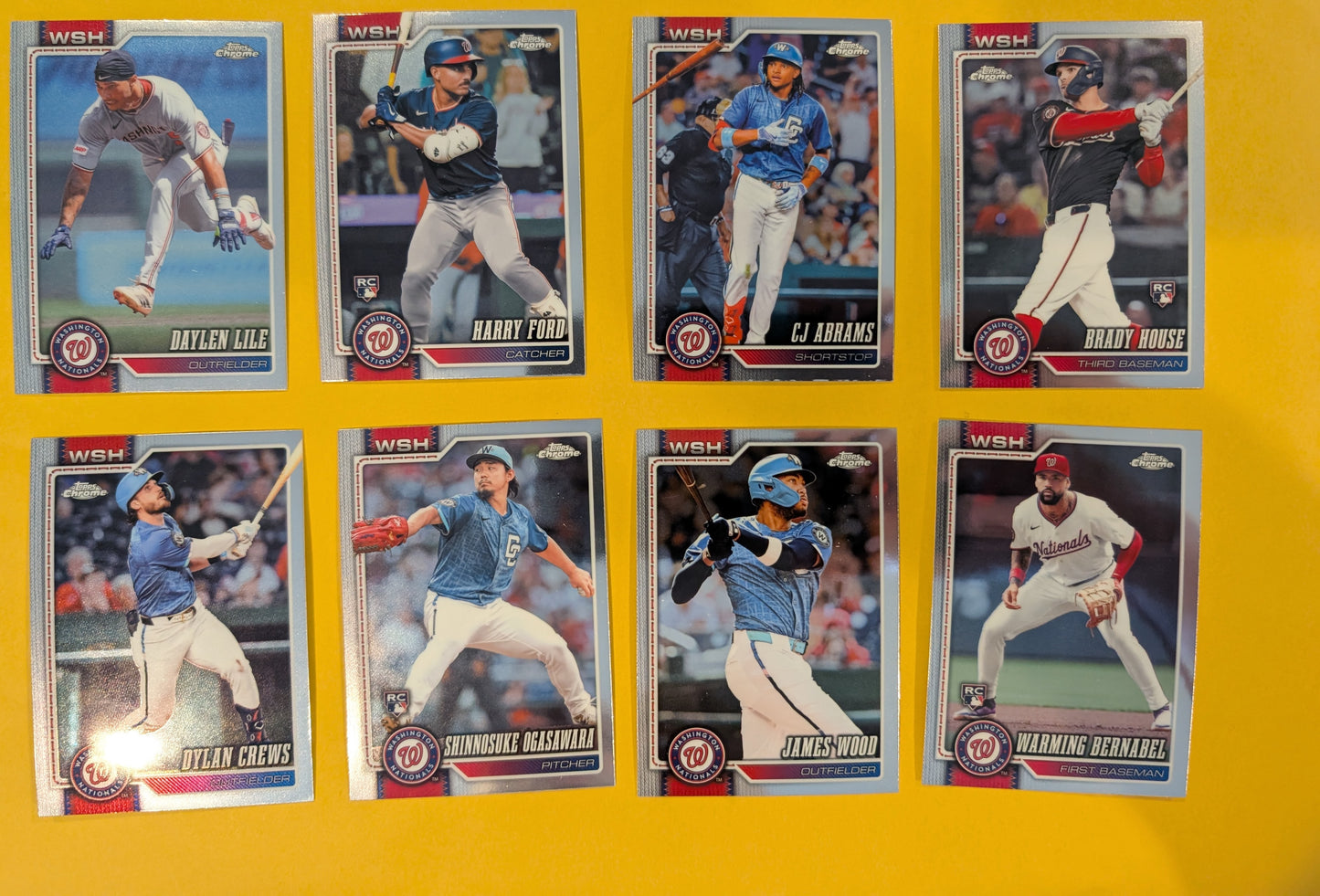 2026 Topps Chrome Washington Nationals team set - 8 cards