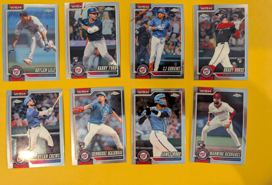 2026 Topps Chrome Washington Nationals team set - 8 cards