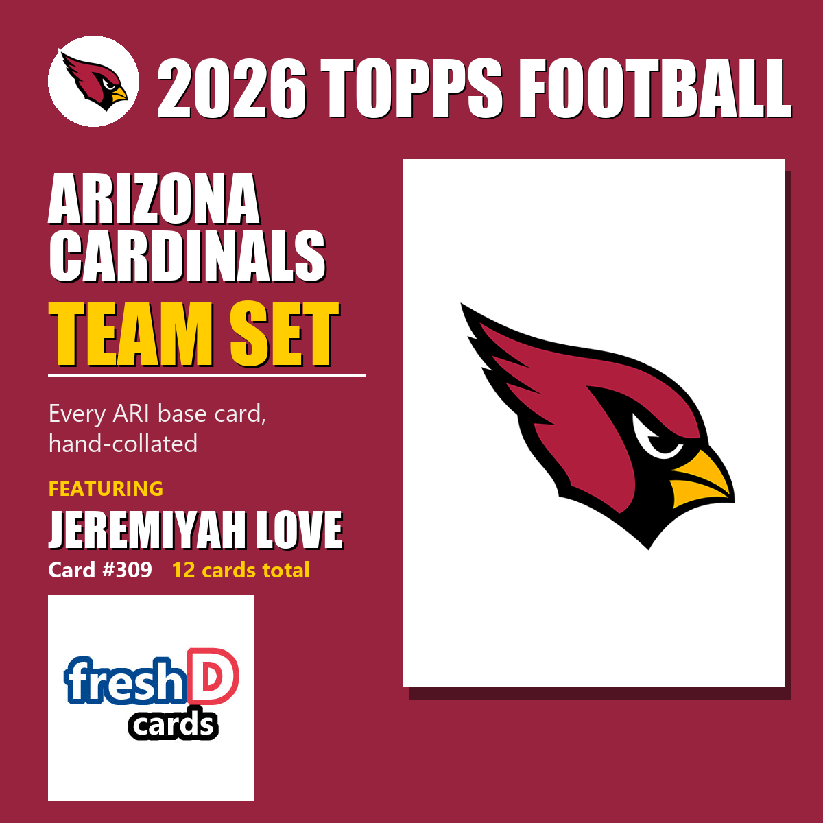 2026 Topps Football Arizona Cardinals Team Set