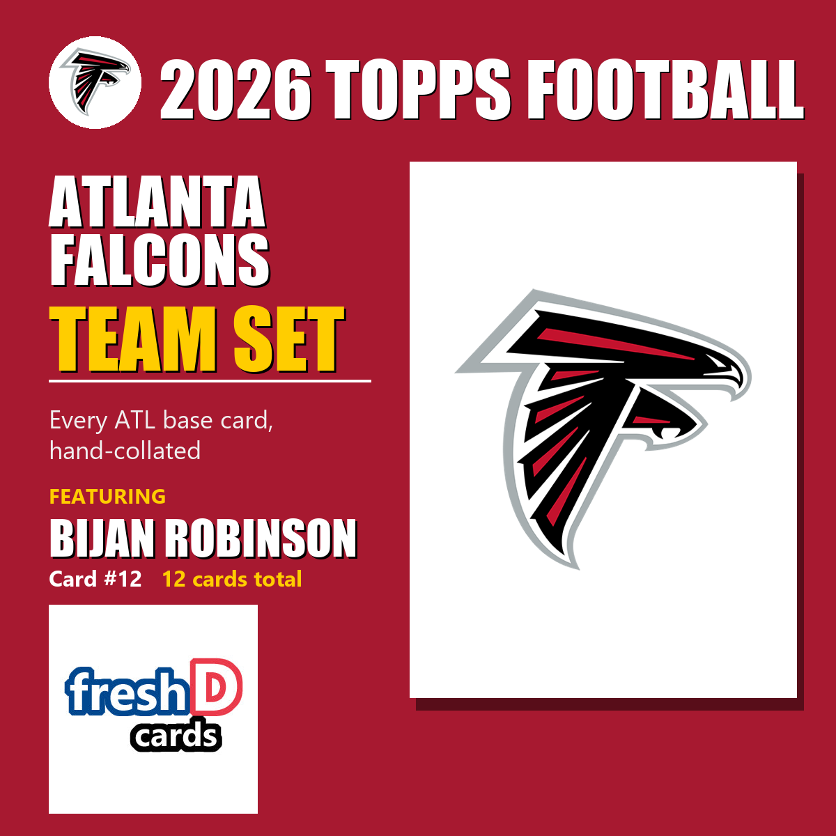 2026 Topps Football Atlanta Falcons Team Set