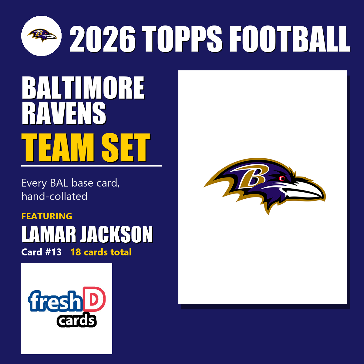 2026 Topps Football Baltimore Ravens Team Set