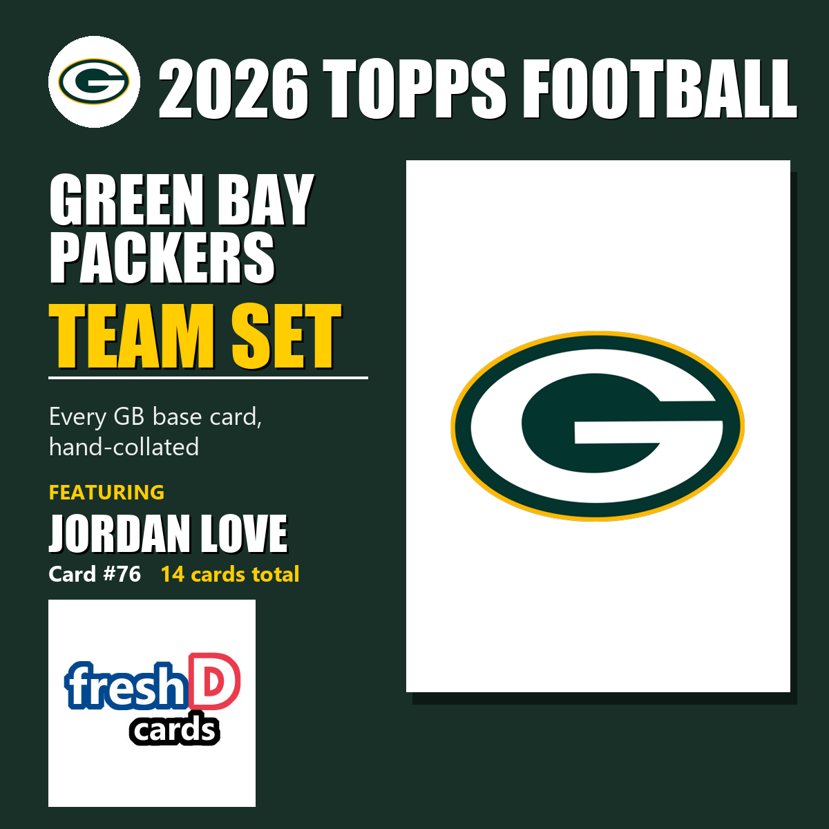 2026 Topps Football Green Bay Packers Team Set