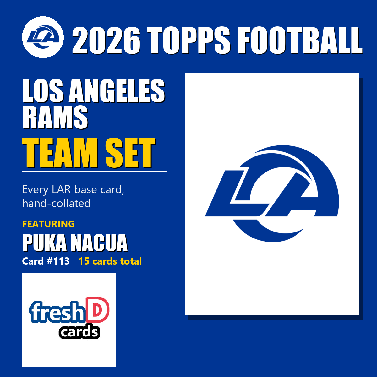 2026 Topps Football Los Angeles Rams Team Set