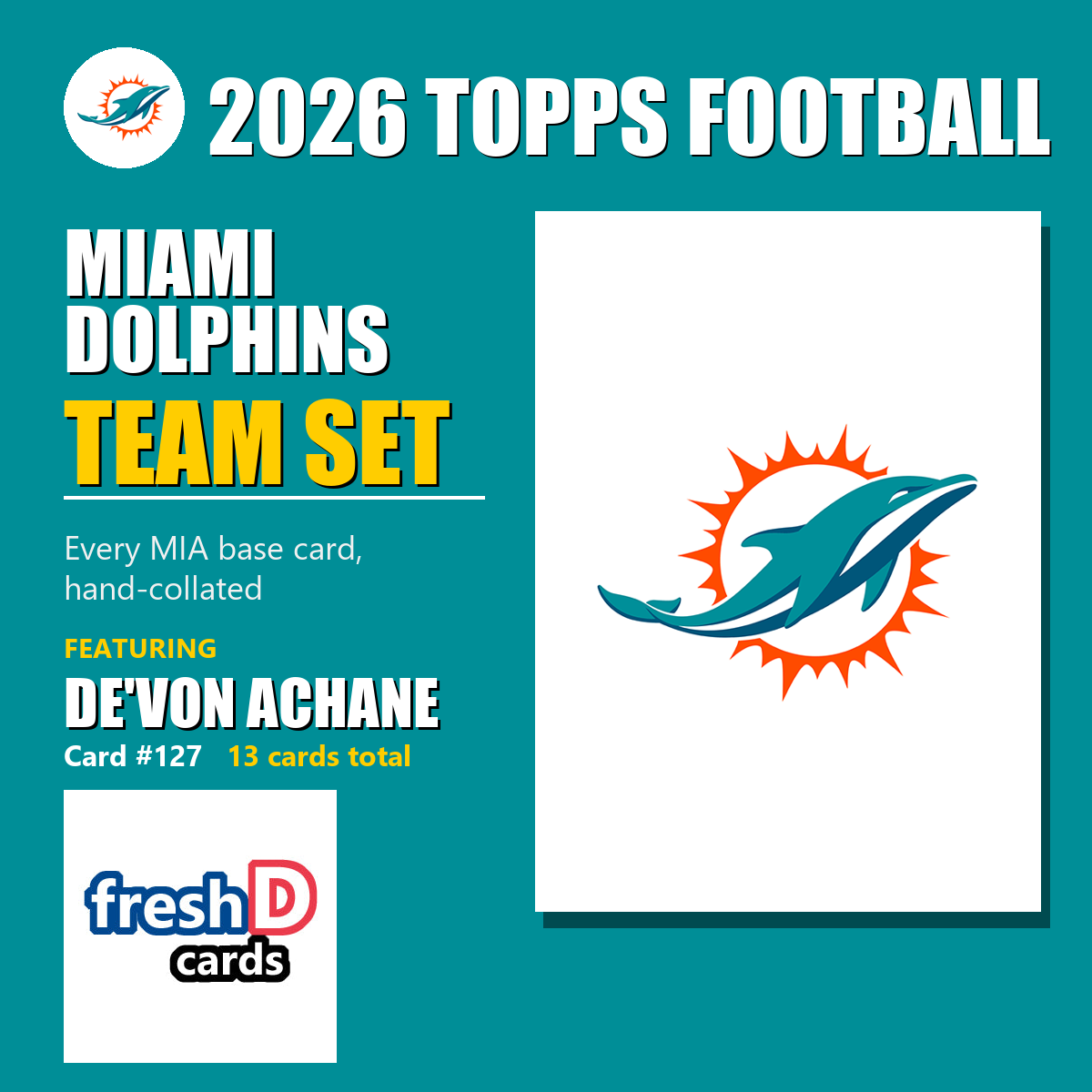 2026 Topps Football Miami Dolphins Team Set