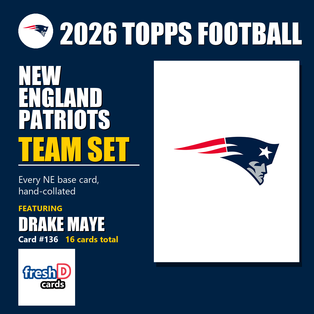 2026 Topps Football New England Patriots Team Set