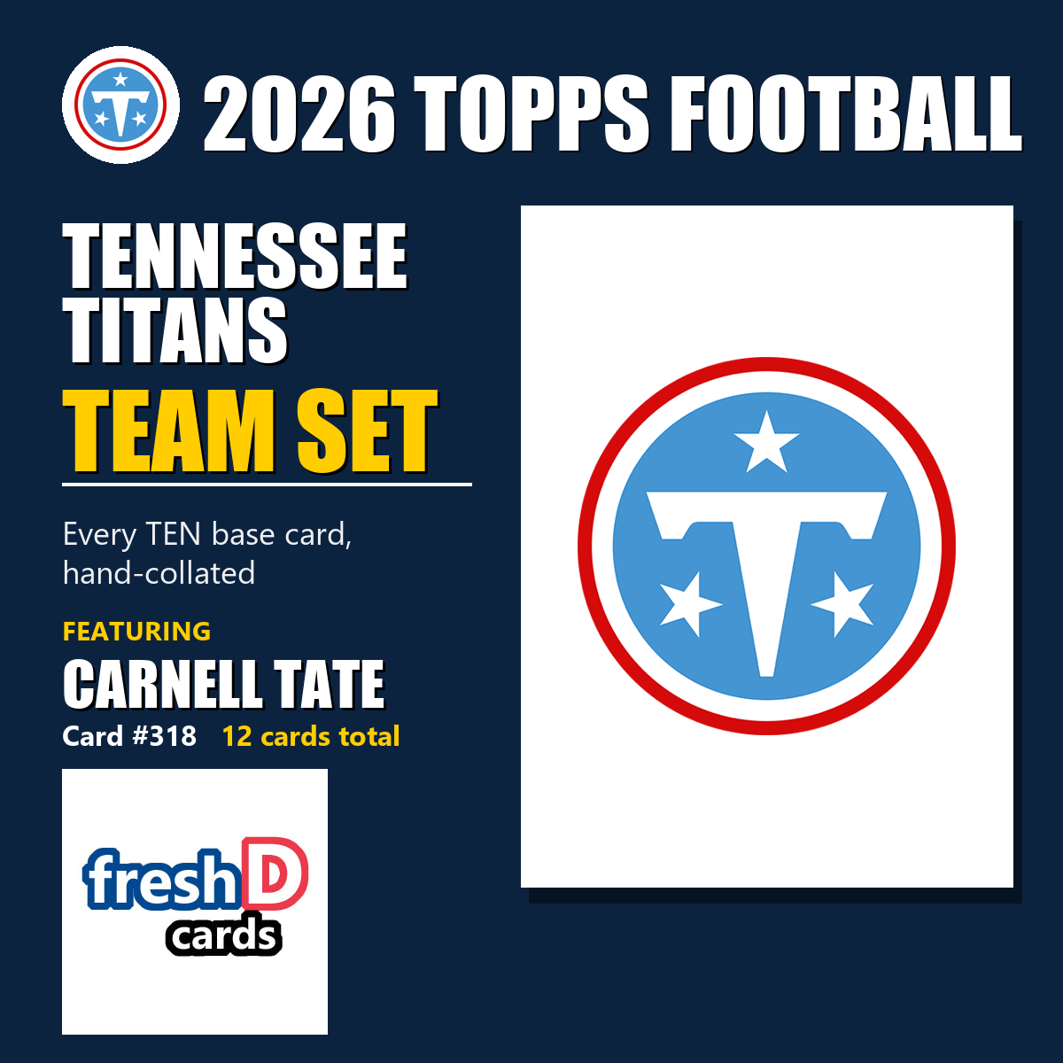 2026 Topps Football Tennessee Titans Team Set