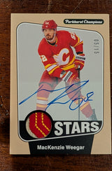 2024-25 Parkhurst Champions Patch Auto MacKenzie Weegar #216 /15 - Calgary Flames (Game-Used Patch + Autograph)