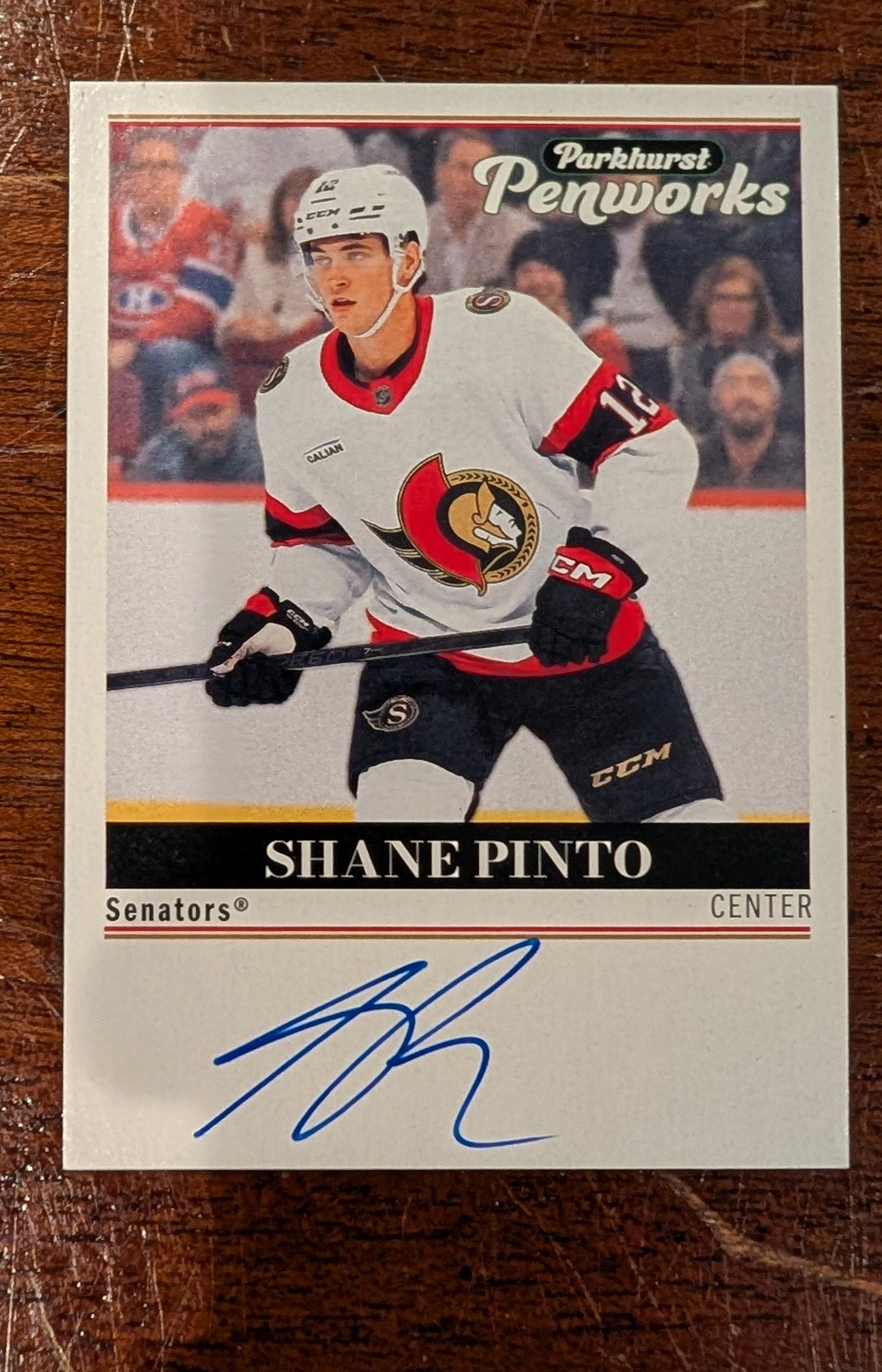 2024-25 UD Parkhurst Champions Penworks Autograph Shane Pinto - Ottawa Senators