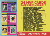 2024 Topps Heritage 1975 MVP Base Cards Set of 24 Schmidt Brett Ohtani Pujols