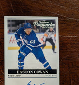 2025-26 Parkhurst Penworks Rookies On-Card Autograph Easton Cowan RC - Toronto Maple Leafs
