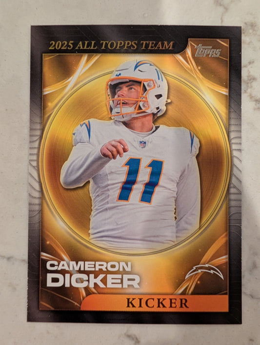 Cameron Dicker 25ATT-12 2026 Topps Football 1991 Topps Mega Box Crackle Foil