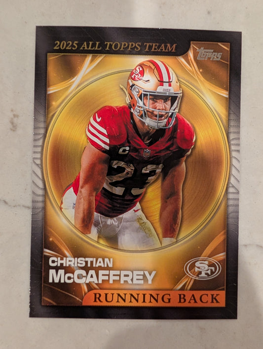 Christian McCaffrey 25ATT-5 2026 Topps Football 1991 Topps Mega Box Crackle Foil