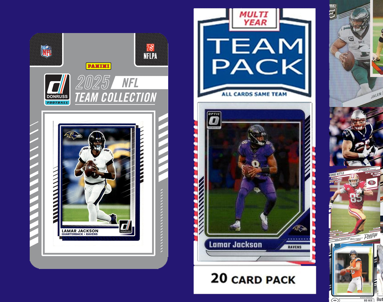 2025 Donruss NFL Factory Team Set  + 20 Card Pack Baltimore Ravens Lamar Jackson Henry