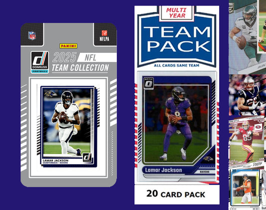 2025 Donruss NFL Factory Team Set  + 20 Card Pack Baltimore Ravens Lamar Jackson Henry