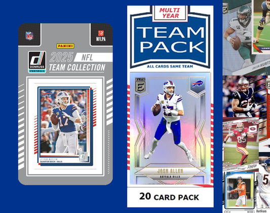 2025 Donruss NFL Factory Team Set  + 20 Card Pack Buffalo Bills Josh Allen James Cook