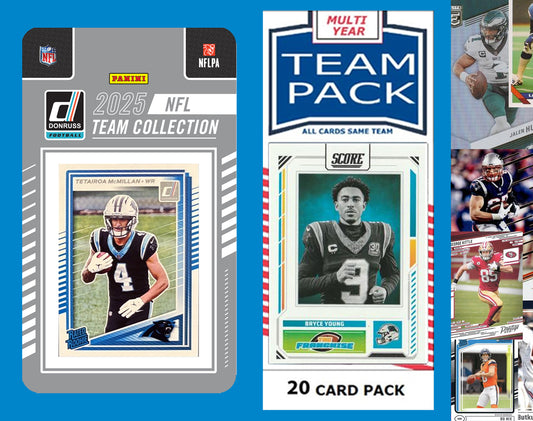 2025 Donruss NFL Team Set Factory Sealed + 20 Card Pack Carolina Panthers Tetairoa McMillan RC