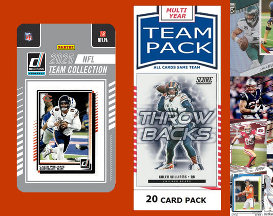 2025 Donruss NFL Factory Team Set + 20 Card Pack Chicago Bears Caleb Williams Burden RC