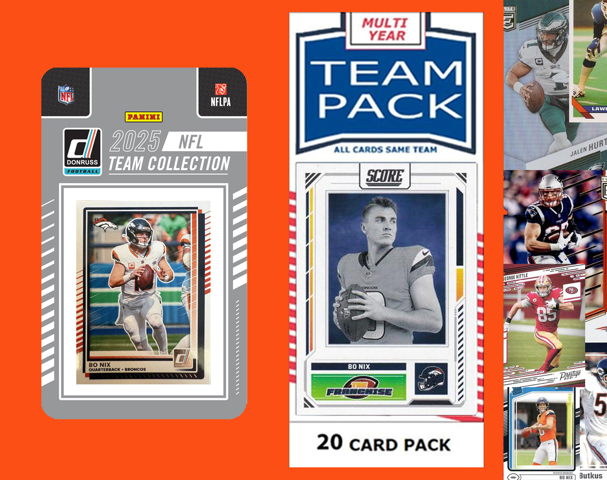 2025 Donruss NFL Factory Team Set  + 20 Card Pack Denver Broncos Bo Nix John Elway