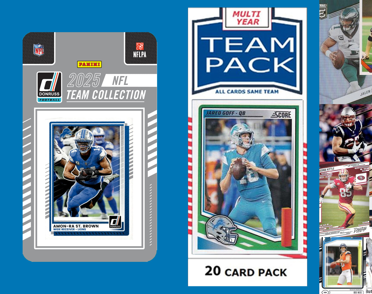 2025 Donruss NFL Factory Team Set + 20 Card Pack Detroit Lions Jared Goff Amon-Ra
