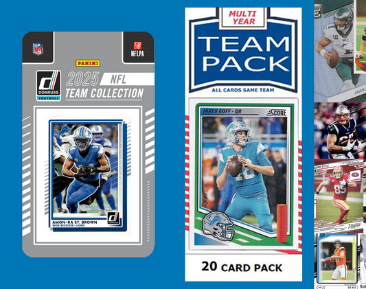 2025 Donruss NFL Factory Team Set + 20 Card Pack Detroit Lions Jared Goff Amon-Ra
