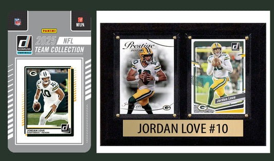 Green Bay Packers Fan Plaque Pack Jordan Love + 2025 Donruss Team Set