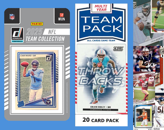 2025 Donruss NFL Team Set Factory Sealed + 20 Card Pack Tennessee Titans 350 Cam Ward RC