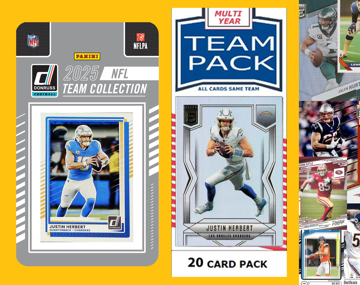 2025 Donruss NFL Factory Team Set  + 20 Card Pack Los Angeles Chargers Herbert Hampton RC
