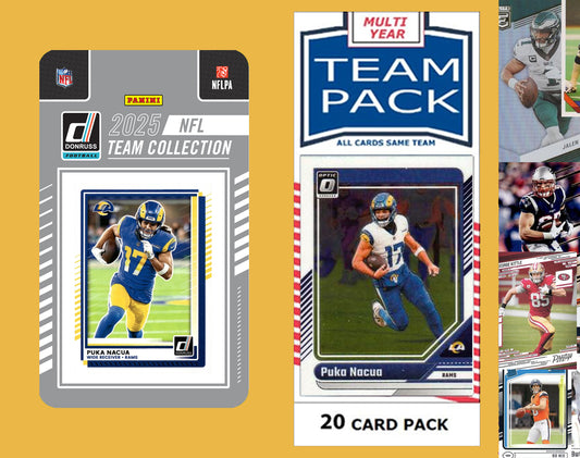 2025 Donruss NFL Factory Team Set + 20 Card Pack Los Angeles Rams Puka Nacua Stafford