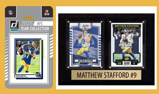 Los Angeles Rams Fan Plaque Pack Matthew Stafford + 2025 Donruss Team Set