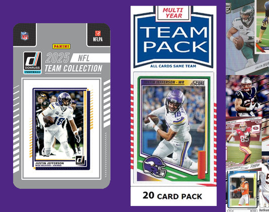 2025 Donruss NFL Factory Team Set  + 20 Card Pack Minnesota Vikings - JJ McCarthy Jefferson