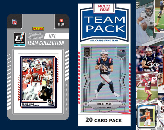 2025 Donruss NFL Factory Team Set + 20 Card Pack New England Patriots - Drake Maye