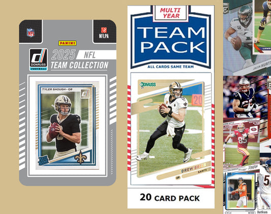2025 Donruss NFL Factory Team Set  + 20 Card Pack New Orleans Saints - Kamara Shough RC