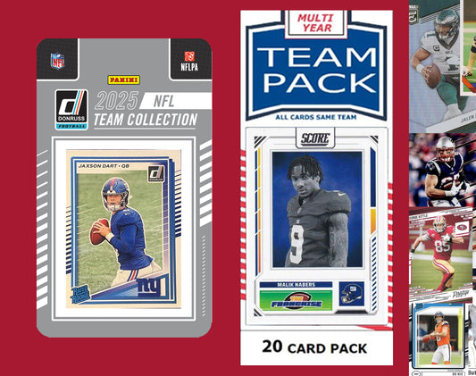 2025 Donruss NFL Factory Team Set + 20 Card Pack New York Giants Jaxson Dart Skattebo Nabers