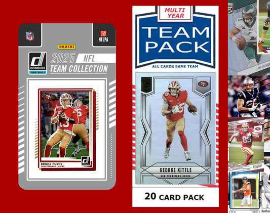 2025 Donruss NFL Factory Team Set  + 20 Card Pack San Francisco 49ers - Purdy Kittle
