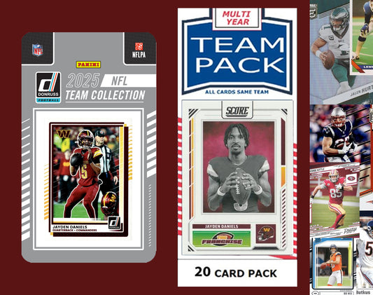 2025 Donruss NFL Factory Team Set + 20 Card Pack Washington Commander Jayden Daniels