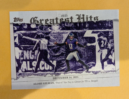 2026 Topps Football Alohi Gilman 2025 Greatest Hits #25GH-AG
