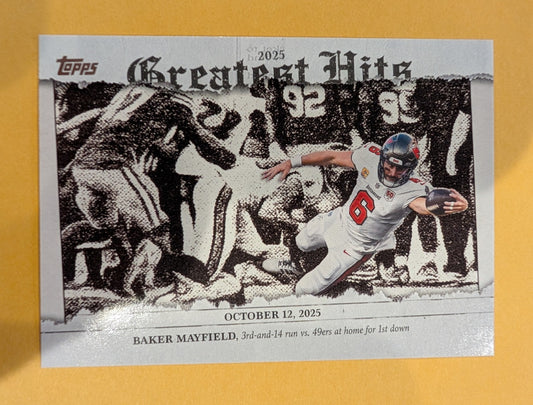 2026 Topps Football Baker Mayfield 2025 Greatest Hits #25GH-BM