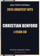 2026 Topps Football Christian Benford 2025 Greatest Hits #25GH-CB