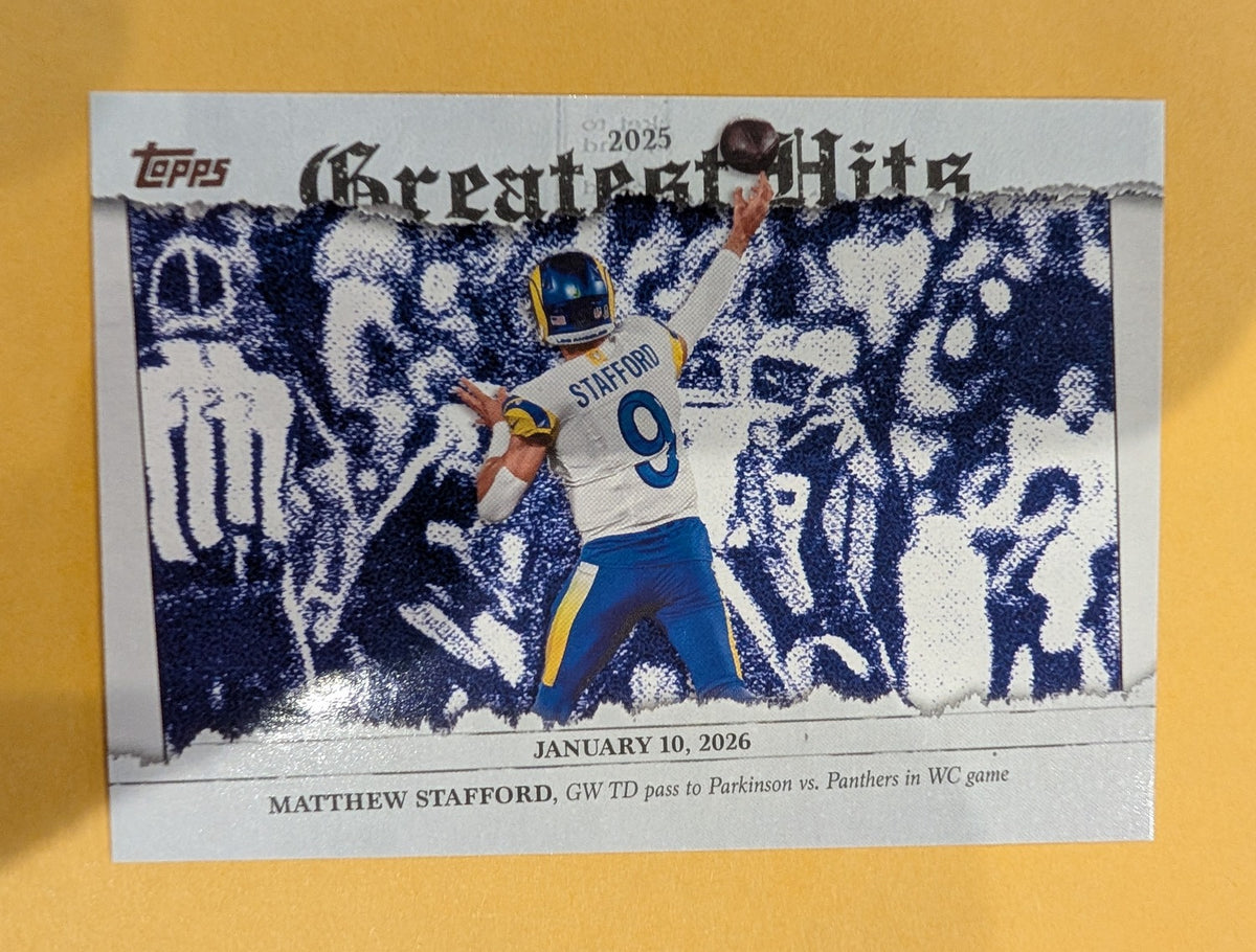 2026 Topps Football Matthew Stafford 2025 Greatest Hits #25GH-MS