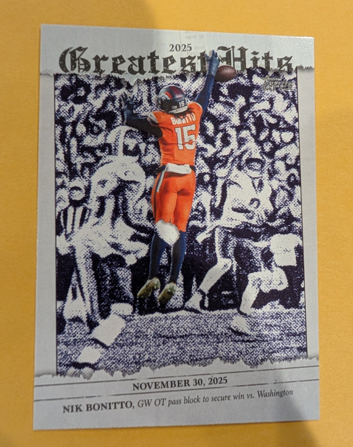 2026 Topps Football Nik Bonitto 2025 Greatest Hits #25GH-NB