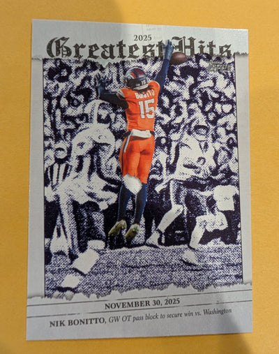 2026 Topps Football Nik Bonitto 2025 Greatest Hits #25GH-NB