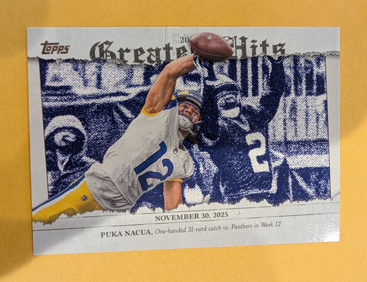2026 Topps Football Puka Nacua 2025 Greatest Hits #25GH-PN