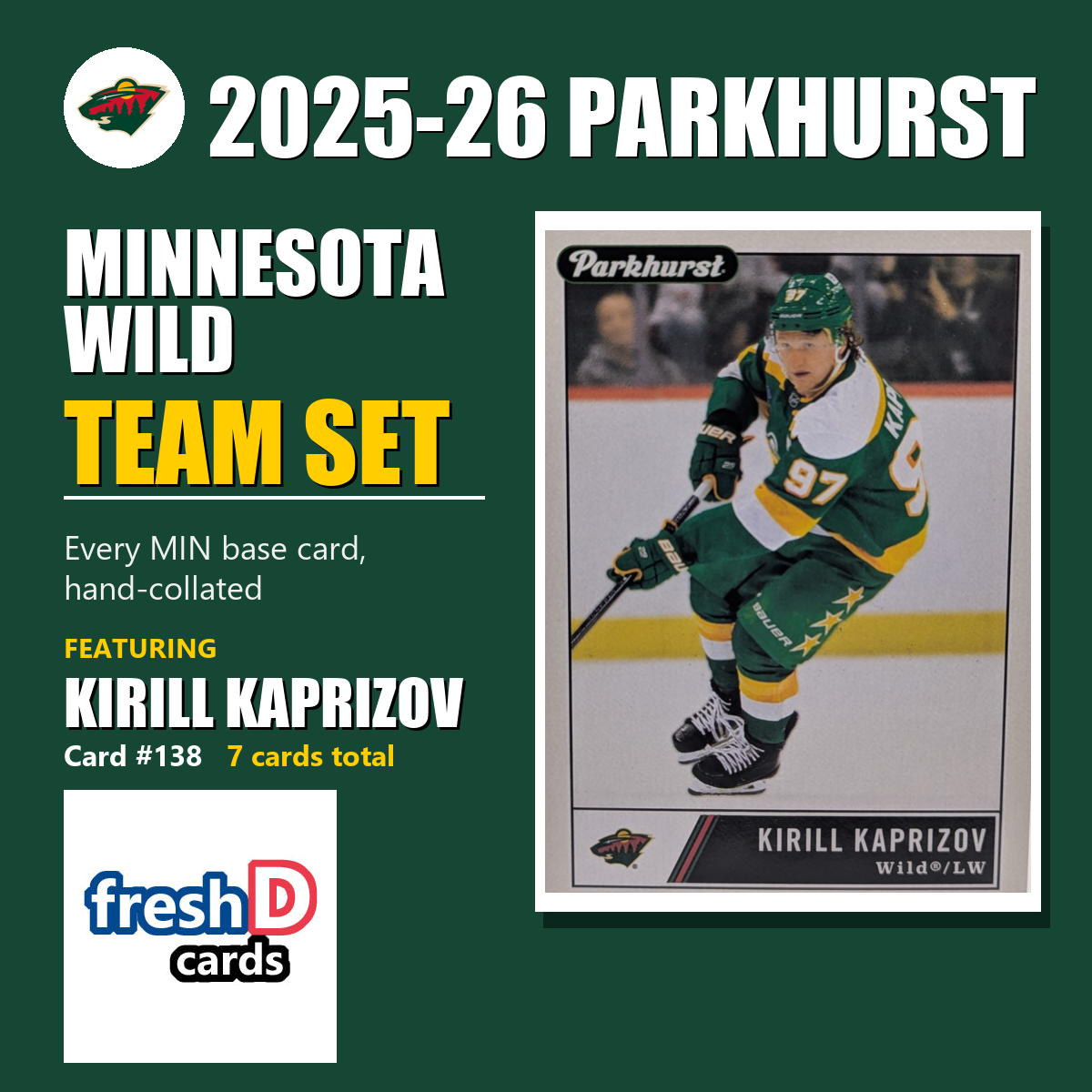 Minnesota Wild 2025-26 Parkhurst team set