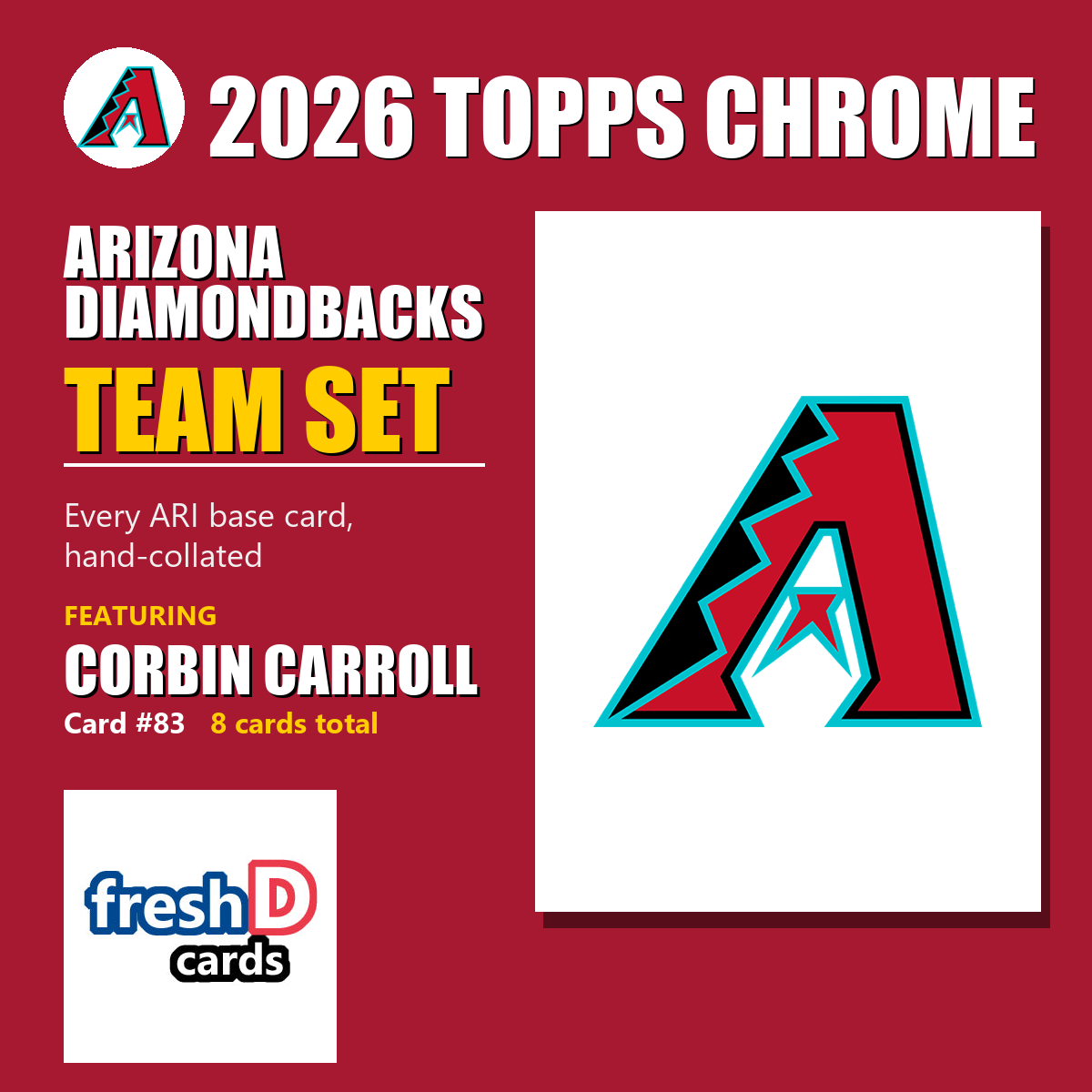 Arizona Diamondbacks 2026 Topps Chrome team set