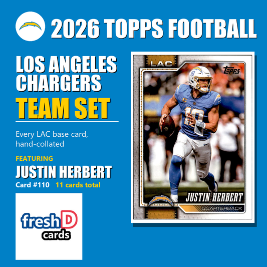 Los Angeles Chargers 2026 Topps Football team set