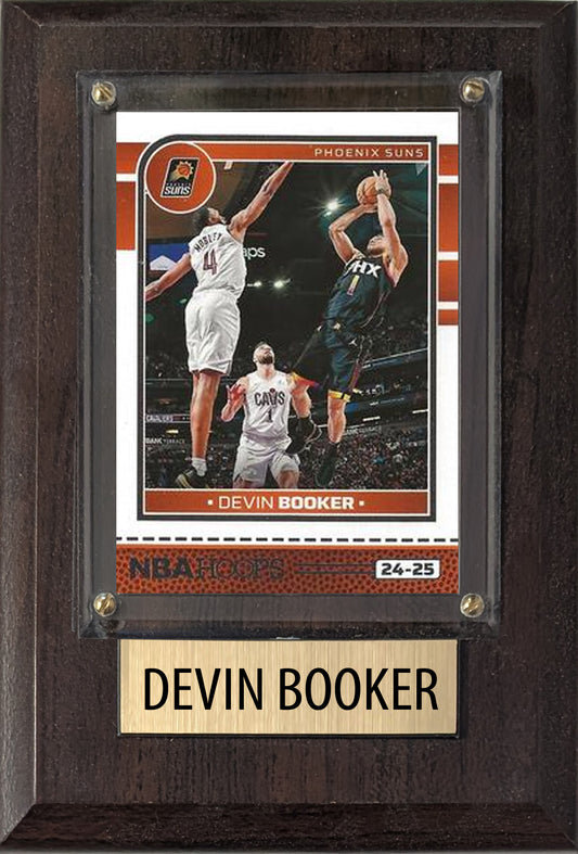 Devin Booker Phoenix Suns 2025 2024 Donruss Score Prizm Topps 4x6 Gift Plaque