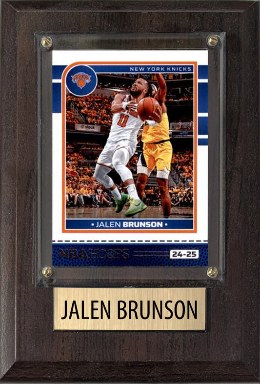 Jalen Brunson new York Knicks 2025 2024 Donruss Score Prizm Topps 4x6 Gift Plaque