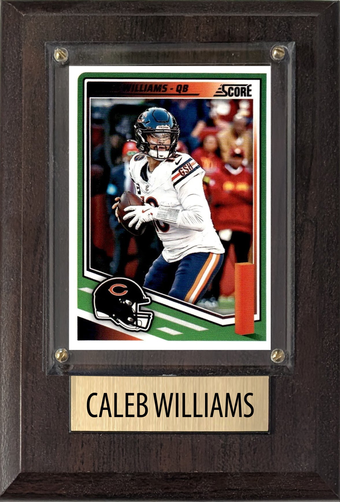 Caleb Williams Chicago Bears 2025 2024 Donruss Score Prizm Topps 4x6 Gift Plaque