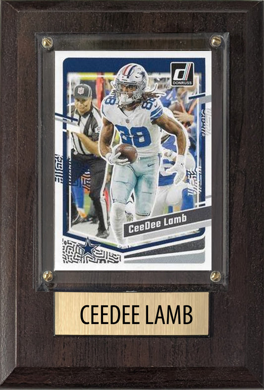CeeDee Lamb Dallas Cowboys 2025 2024 Donruss Score Prizm Topps 4x6 Gift Plaque